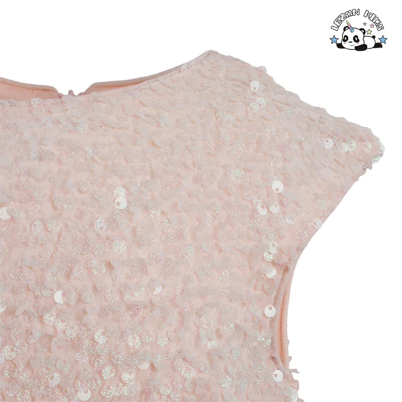 LEZONKIDS - Vestido de Tutu Sem Manga de Verão Personalizável para Meninas, Vestido de Lantejoulas Doce para Festa de Aniversário de Casamento de Princesa